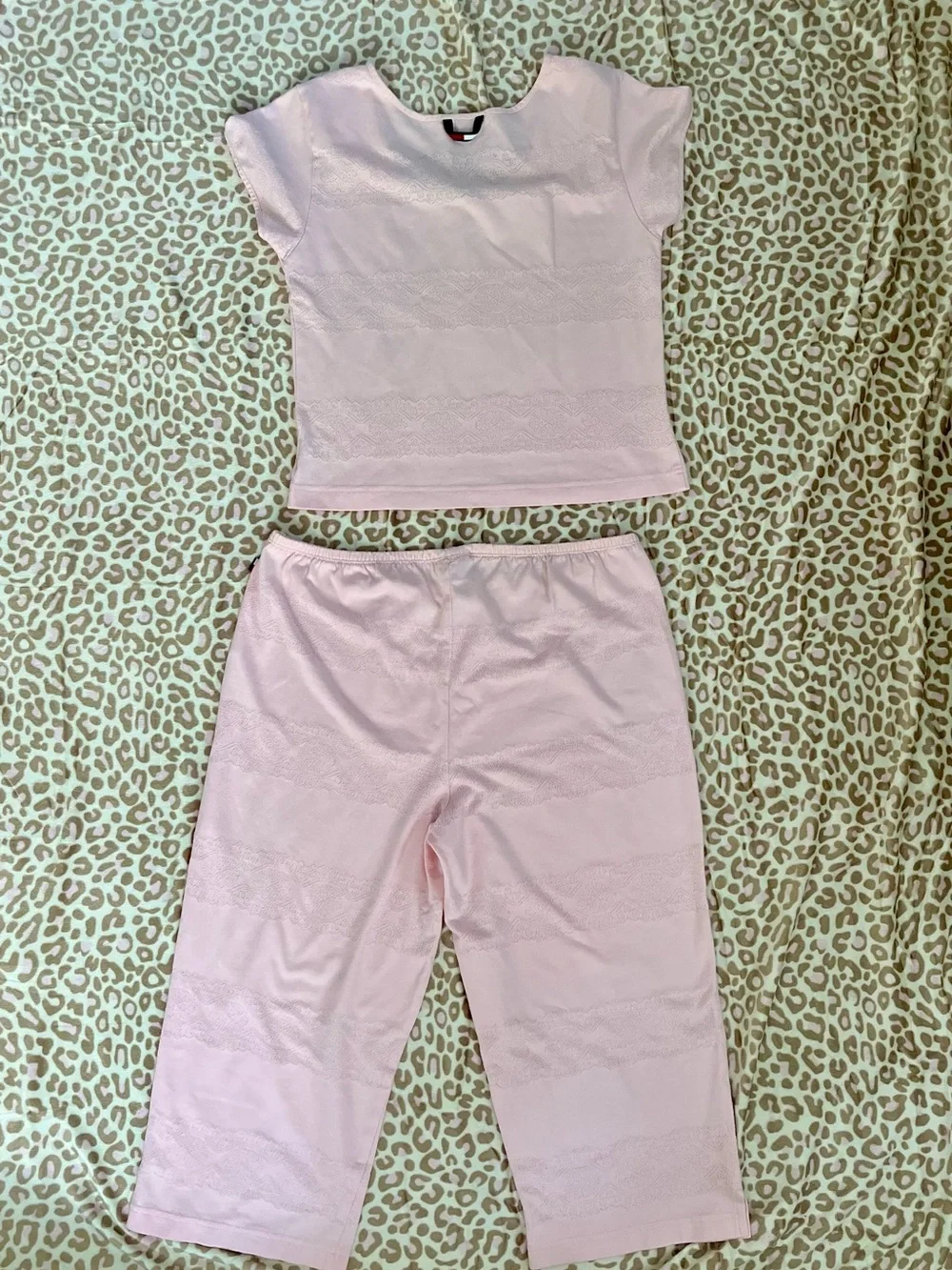 Tommy Hilfiger Light Pink Lace-Trim Pajama Set